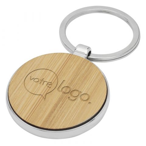 Porte clés personnalisable en bois avec photo et texte - format ovale -  DHLaser Design