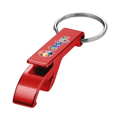 Ouvre-bouteille et canette publicitaire en aluminium avec porte-clés -  Tao