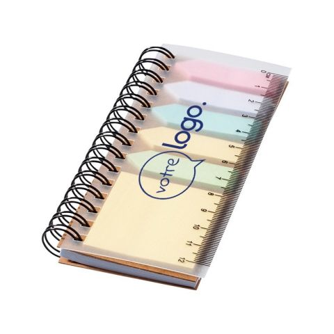 Bloc-notes à spirales personnalisé avec mémos autocollants colorés Spinner