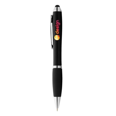 Stylo stylet personnalisé bi colore avec grip noir - Nash