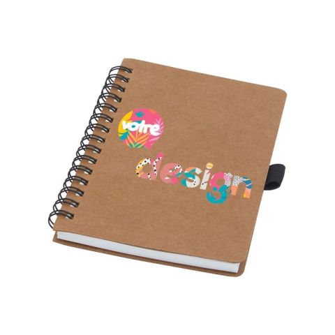 Carnet A6 personnalisé à spirales en carton recyclé Cobble