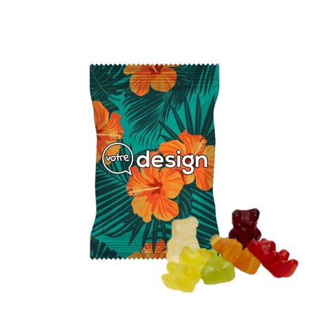 Bonbons oursons XXL en sachet opaque publicitaire 20g