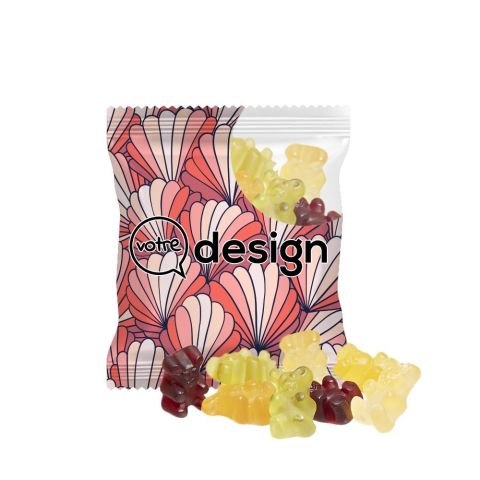 Oursons au jus de fruits en sachet publicitaires 15g transparent