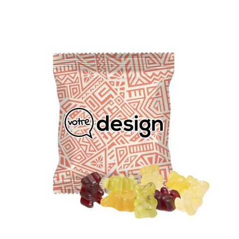 Oursons publicitaires au jus de fruits emballage opaque 10g