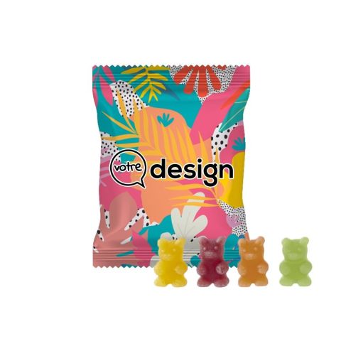 Bonbons personnalisés Oursons-Tisane® en sachet opaque 20g