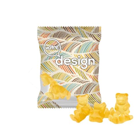 Sachet 20g transparent personnalisé de bonbon au miel oursons XXL