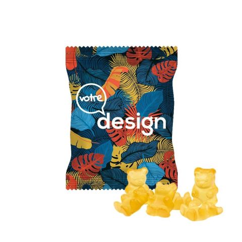 Bonbon au miel oursons XXL en sachet opaque publicitaire 20g