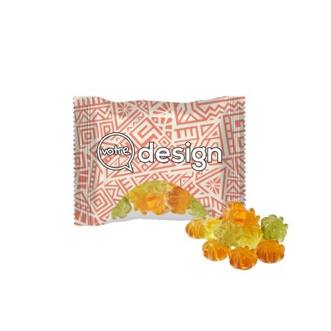 Gommes de fruits bien-être vegan à l’Aloe Vera en sachet publicitaire transparent 10g