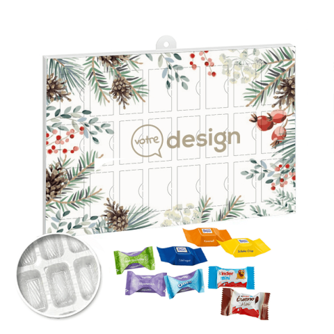 Calendrier de l'avent personnalisé Premium cadeau BUSINESS avec mix de chocolats