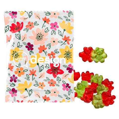  Sachet personnalisées bicolores oursons fruits rouges fraise rhubarbe