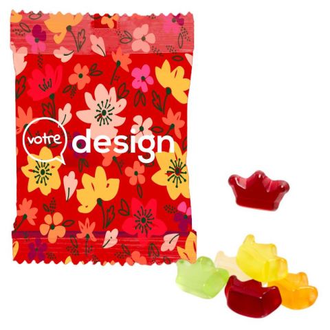 Sachet 10g publictaire avec gommes de fruits
