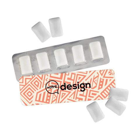 Chewing-gum personnalisé sans sucres blister métallisé