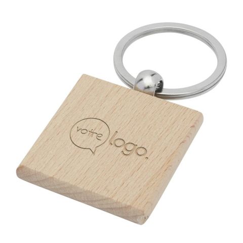 Porte-clés carré personnalisé en bois de hêtre Gioia