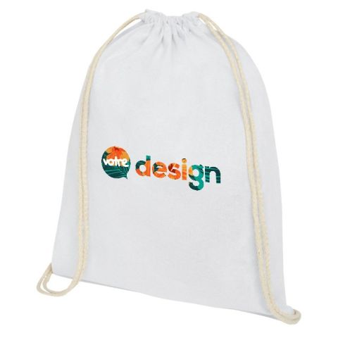 Sac à dos publicitaire Oregon en coton de 140 g/m² avec cordon de serrage 5L