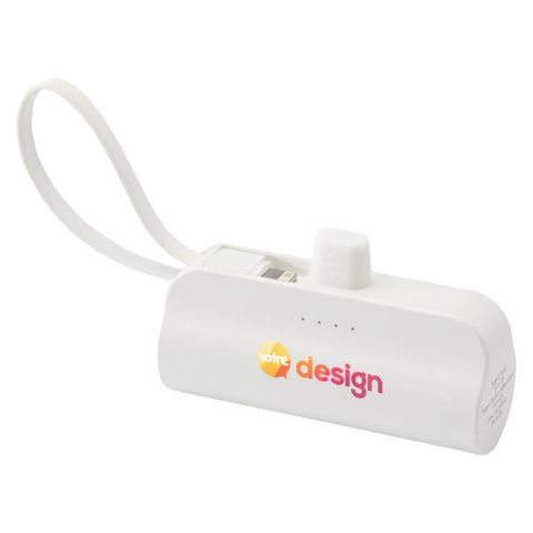 Batterie de secours Type-C personnalisée avec câble 2-en-1 et support pliable 5 000 mAh