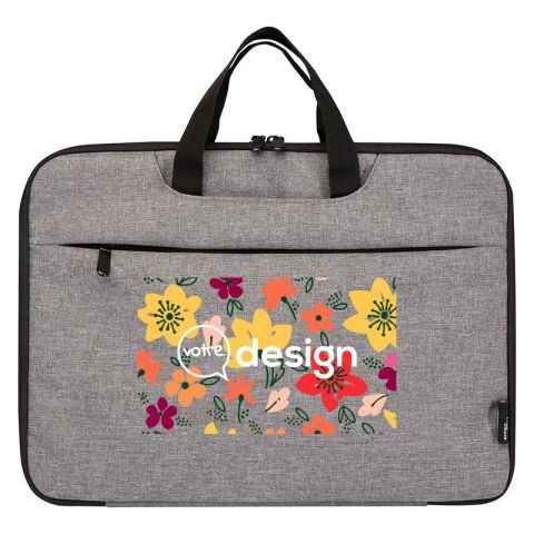 Sacoche ordinateur 14" 2-en-1 personnalisée 3L en polyester recyclé-Libra