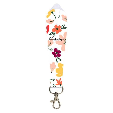 Mini lanyard personnalisé en polyester avec mousqueton métal 15 à 25 mm