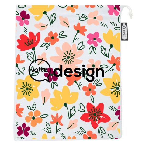 Sac de courses réutilisable personnalisé en polyester recyclée 25 x 32 cm à sublimation
