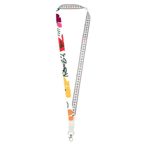 Tour de cou personnalisé 1 mètre avec impression par sublimation en polyester recyclé-Isla