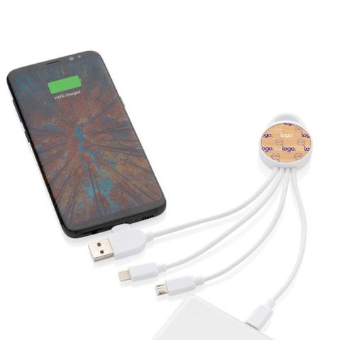 Câble Ontario 6-en-1 rond en plastique recyclé RCS personnalisé