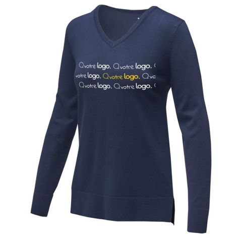 Pull publicitaire col en V Stanton pour femme