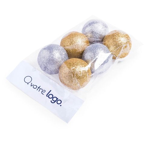 Set de boules de Noël à paillettes personnalisé - Yenkit