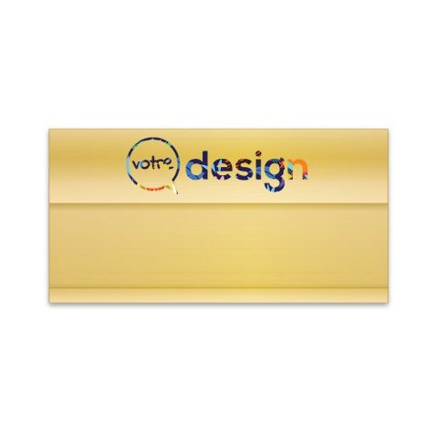 Badge nominatif en aluminium sur-mesure - 68x35 mm
