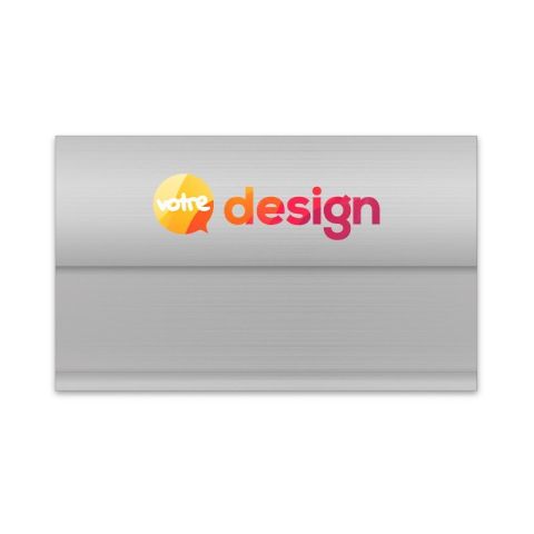 Badge nominatif en aluminium sur-mesure - 68x41 mm