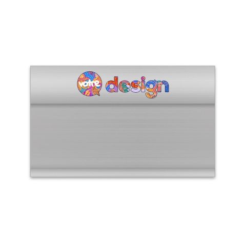 Badge nominatif en aluminium sur-mesure - 68x41 mm