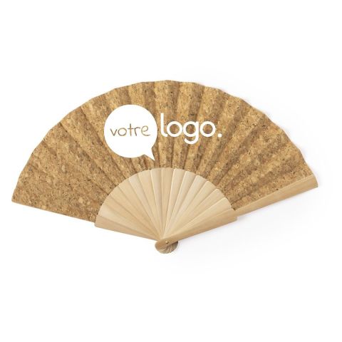 Éventail en bois et liège naturel personnalisé - Kasol