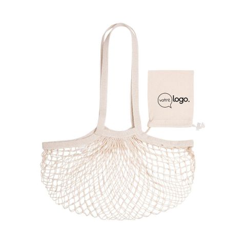 Sac filet en coton brut personnalisé - Nacry