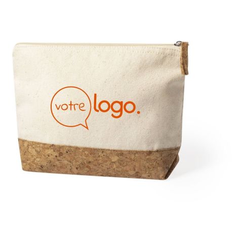Trousse de toillette en liège et coton brut personnalisée - Subrum
