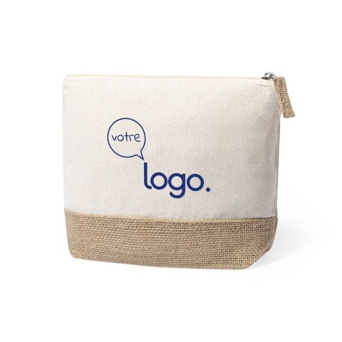 Nécessaire de toilette en jute laminé et coton naturel personnalisé - Tays