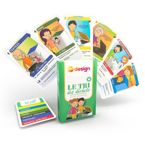 Jeu de 7 familles et quizz avec étui personnalisé - Tri des déchets