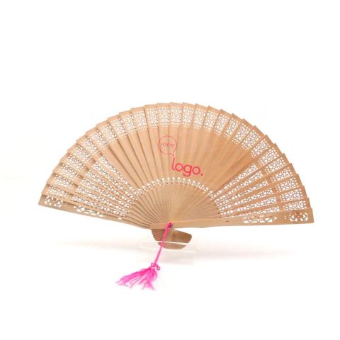 Éventail en bois naturel ajouré publicitaire - Madera