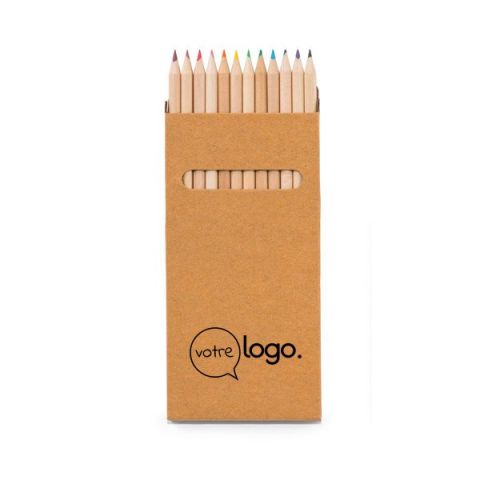 Boîte publicitaire avec 12 crayons de couleur CROCO