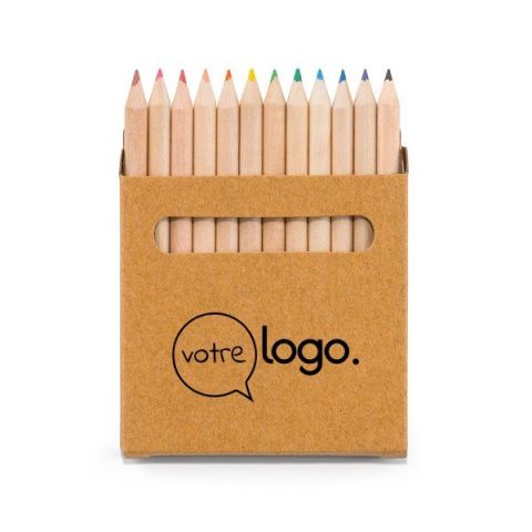 Boîte personnalisée avec 12 crayons de couleur COLOURED