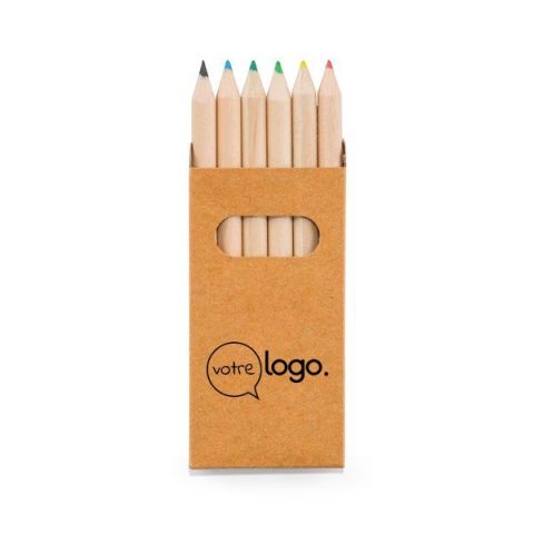 Boîte personnalisée avec 6 crayons de couleur BIRD