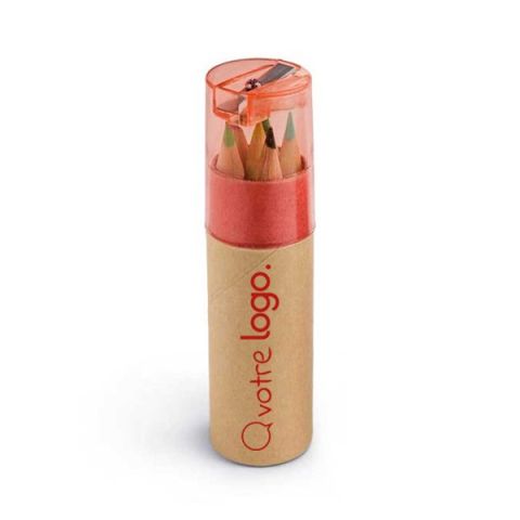 Boîte publicitaire avec 6 crayons de couleur ROLS