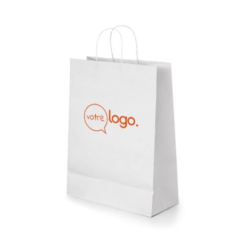 Sac en papier kraft blanc personnalisé GRANT