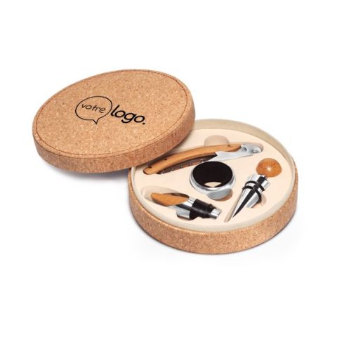 Set à vin en liège personnalisé