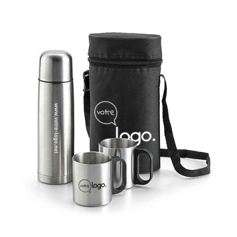 Set de bouteille thermique et tasses personnalisé