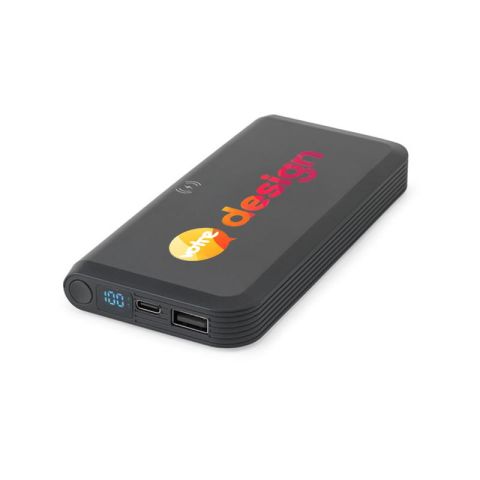 Batterie externe personnalisée 10 000 mAh en ABS recyclé avec charge sans fil -BECKER 10