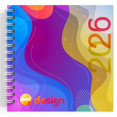 Agenda carré 100% création à spirales - 200 x 200 mm