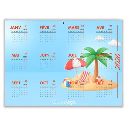 Calendrier Bancaire publicitaire 100% personnalisé - standard