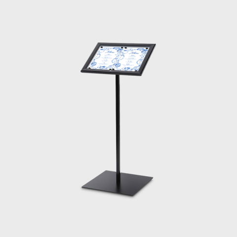 Support de menu verrouillable noir – affichage sécurisé pour menus et informations