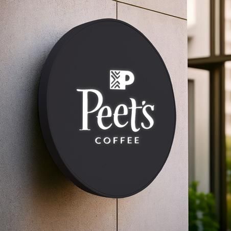 Enseigne caisson rond non lumineux personnalisé