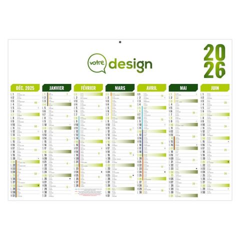 Calendrier bancaire publicitaire recto/verso Florentin - Vert