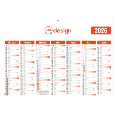 Calendrier bancaire publicitaire recto/verso rouge - Gameco