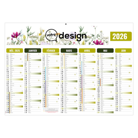 Calendrier bancaire publicitaire recto/verso vert - Gameco